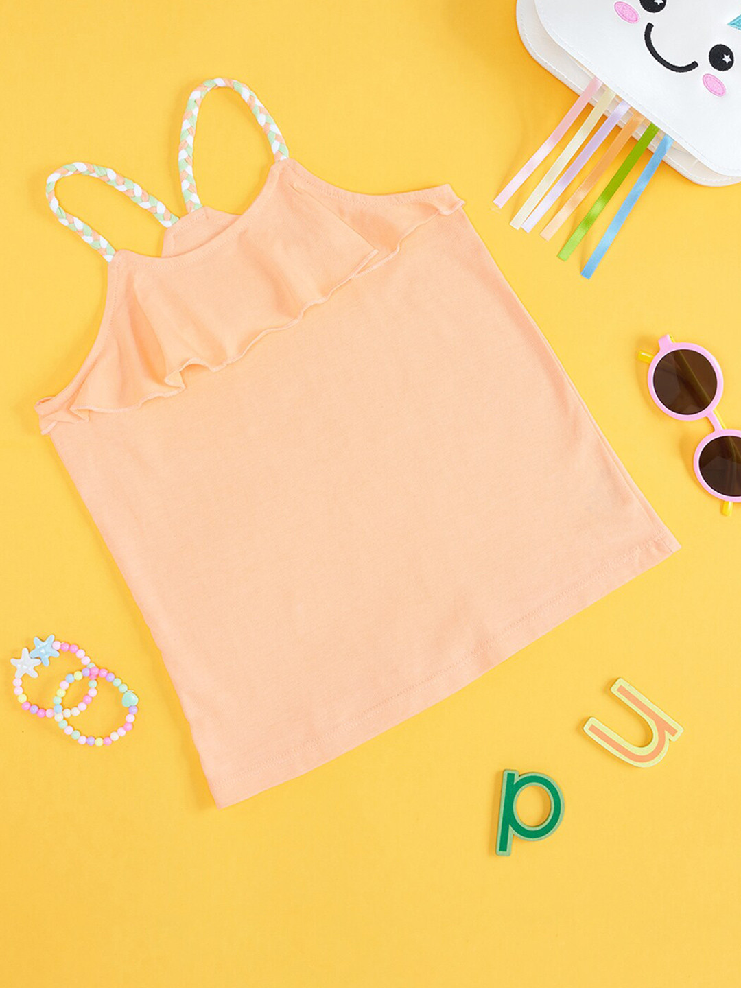 

Pantaloons Junior Girls Halter Neck T-shirt, Orange