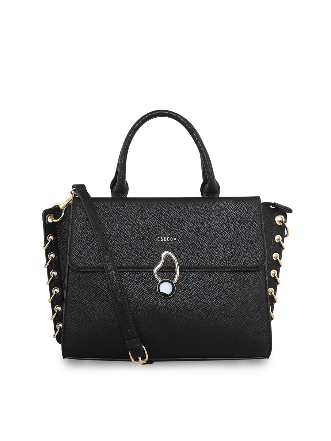 

ESBEDA Textured Structured Handheld Bag, Black