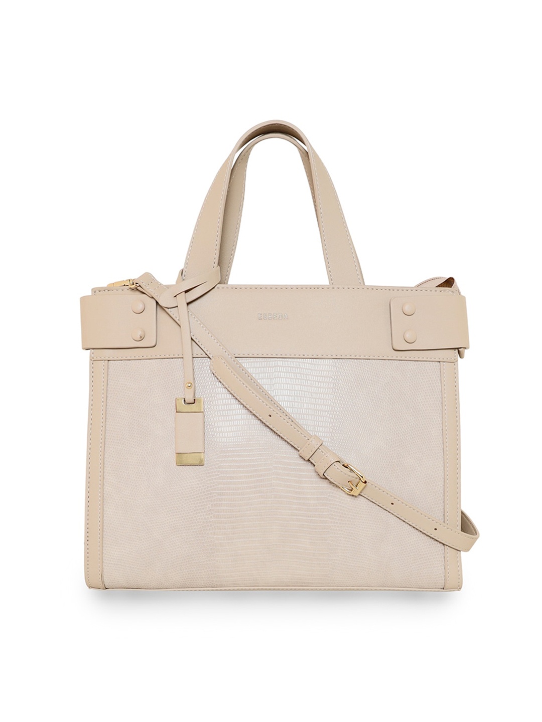 

ESBEDA Textured Structured Handheld Bag, Beige