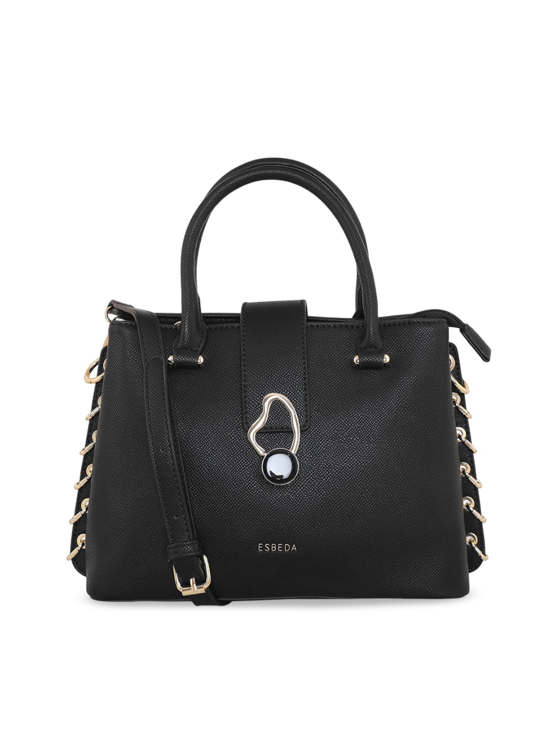 

ESBEDA Textured Structured Handheld Bag, Black