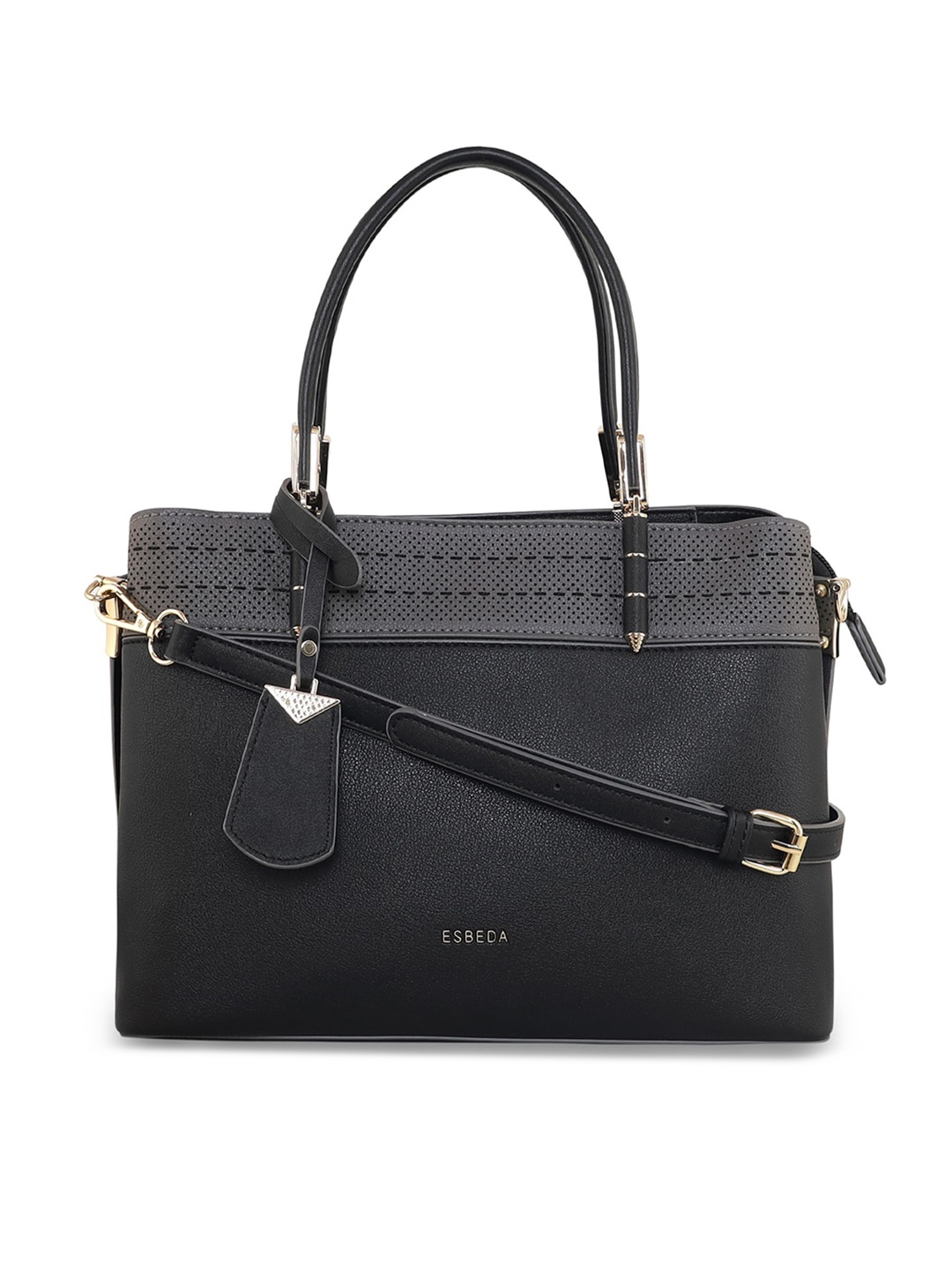 

ESBEDA Textured Structured Handheld Bag, Black