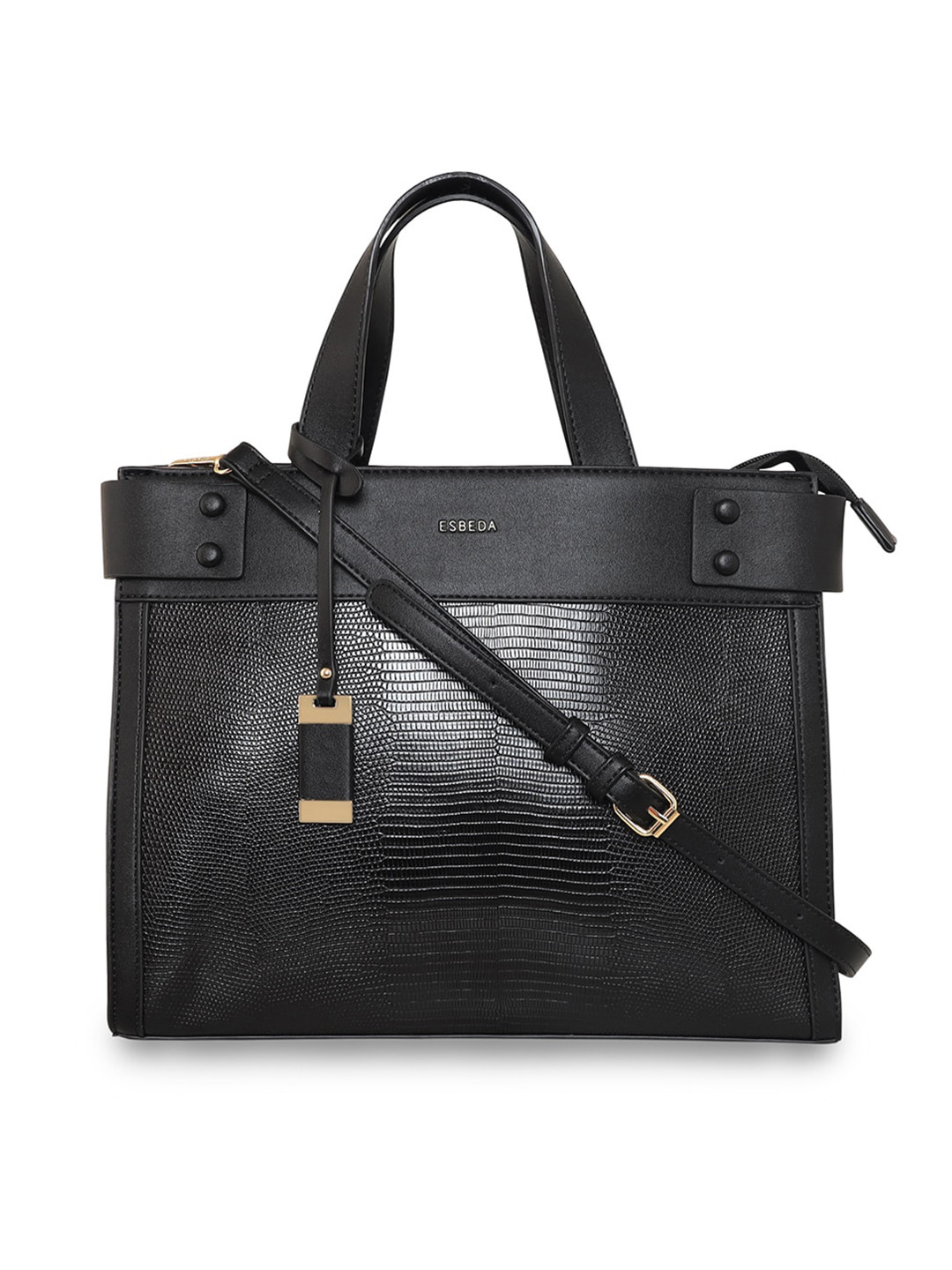 

ESBEDA Textured Structured Handheld Bag, Black