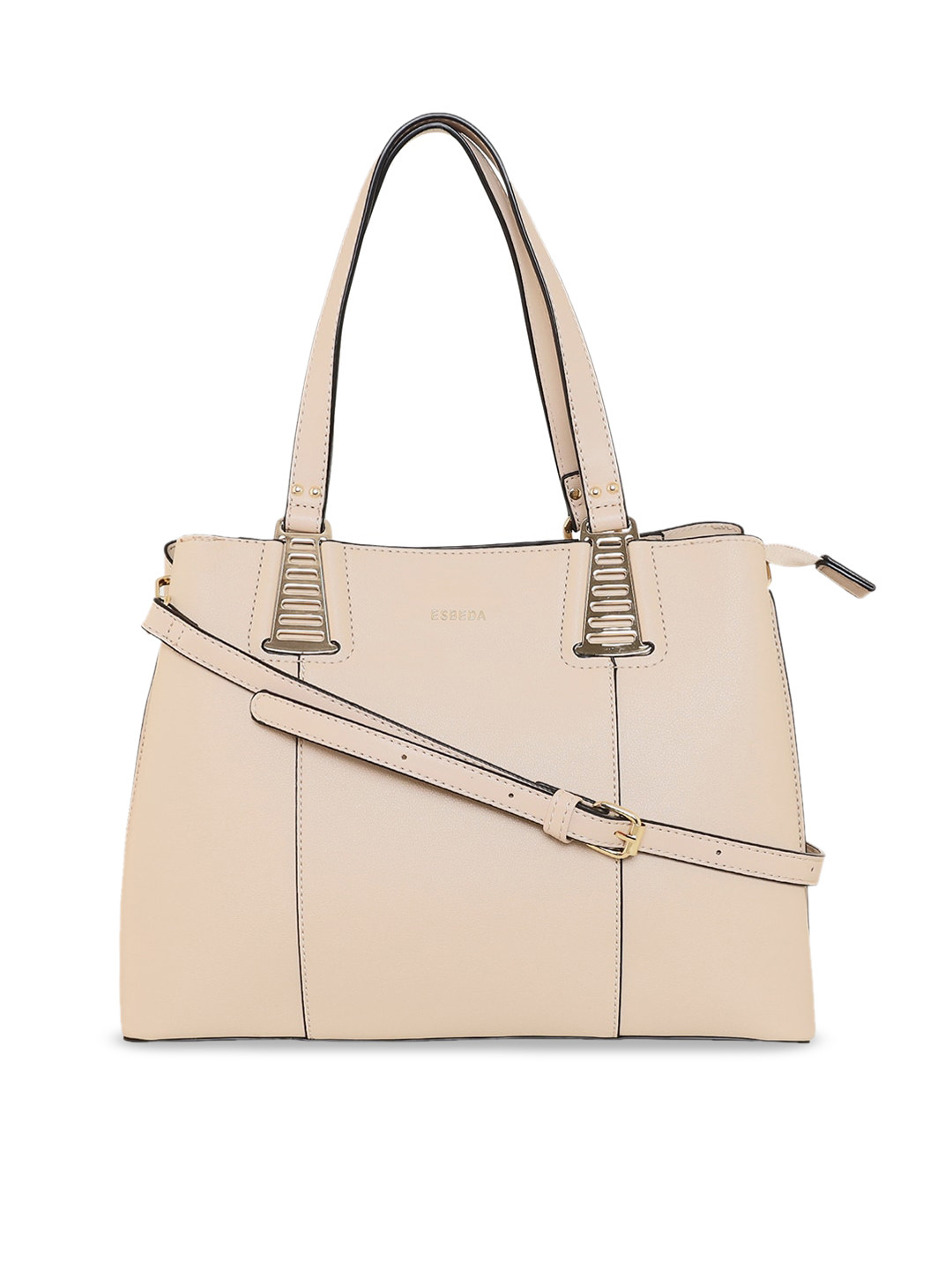 

ESBEDA Textured Structured Shoulder Bag, Beige
