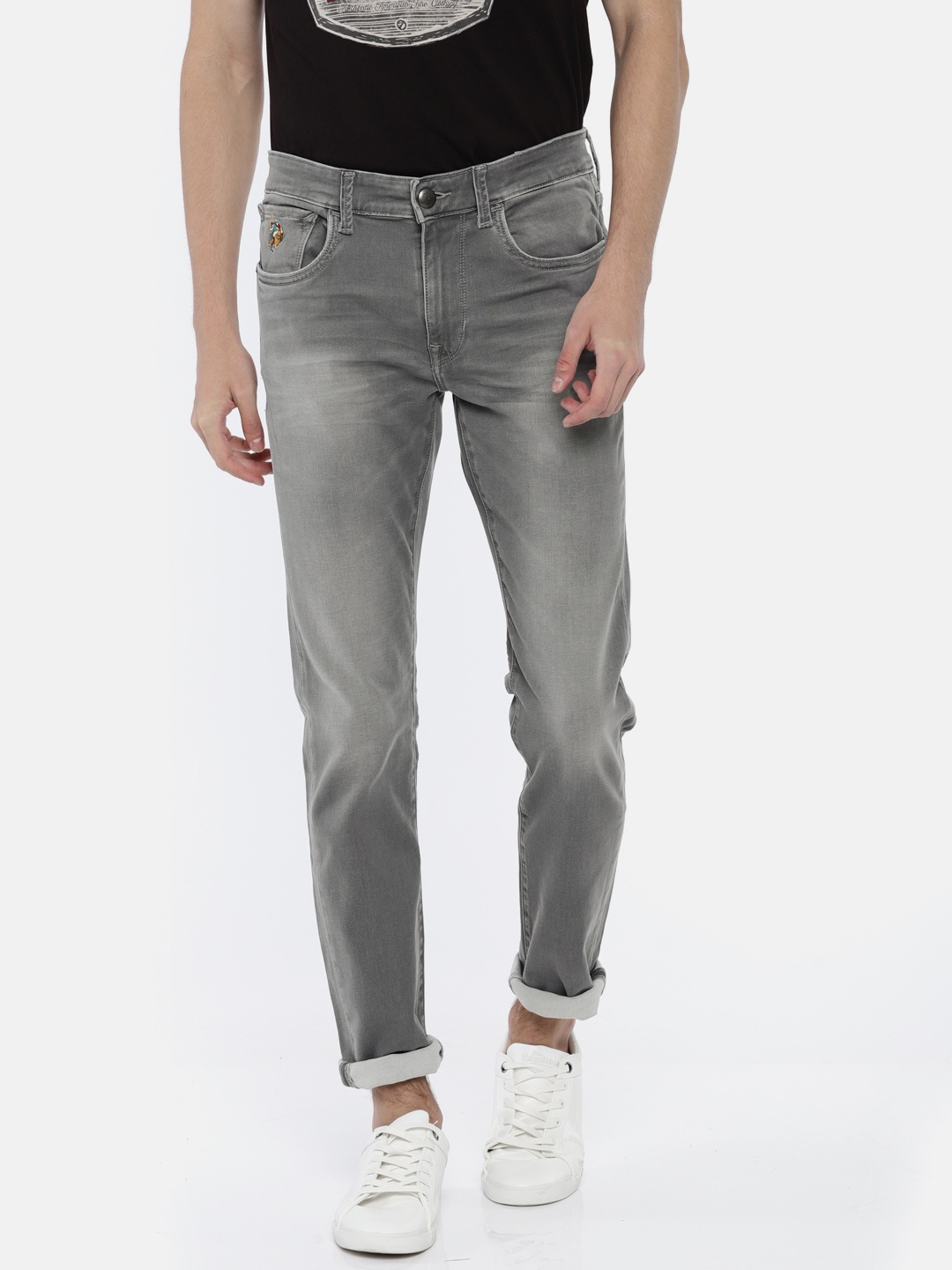 

U.S. Polo Assn. Denim Co. Men Grey Skinny Fit Mid-Rise Clean Look Stretchable Jeans