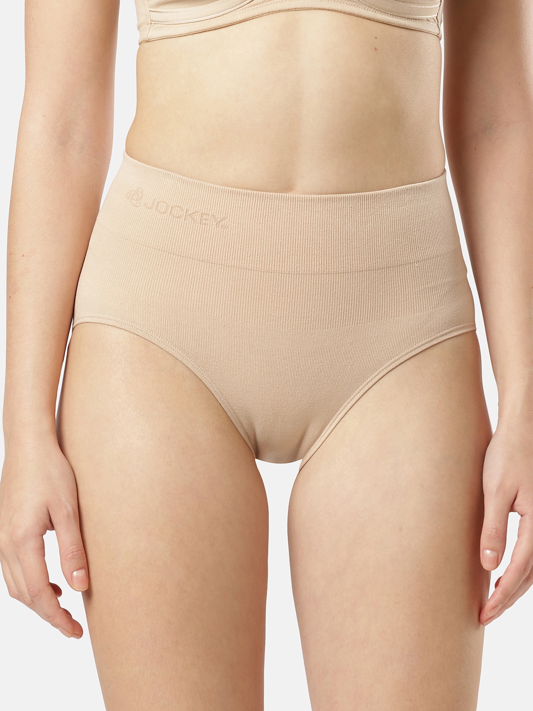 

Jockey Mid Waist Cotton Rich Seamfree Shapewear with Breathable Inner Thigh Panel-SH03, Beige