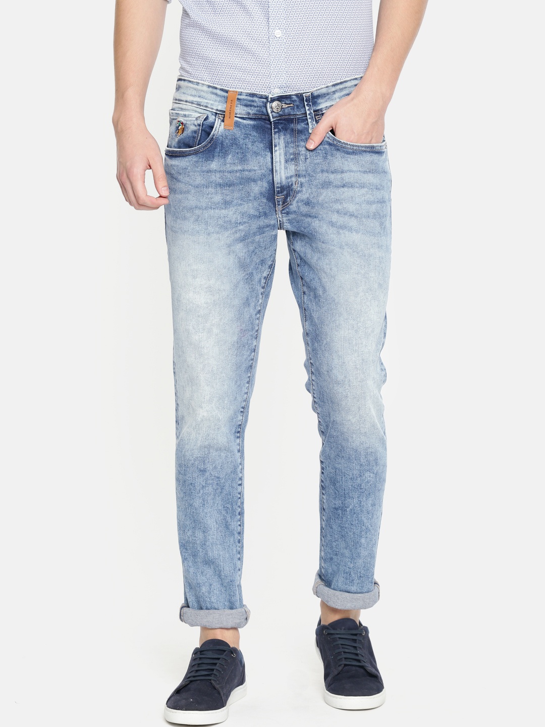 

U.S. Polo Assn. Denim Co. Men Blue Slim Tapered Fit Mid-Rise Clean Look Stretchable Jeans