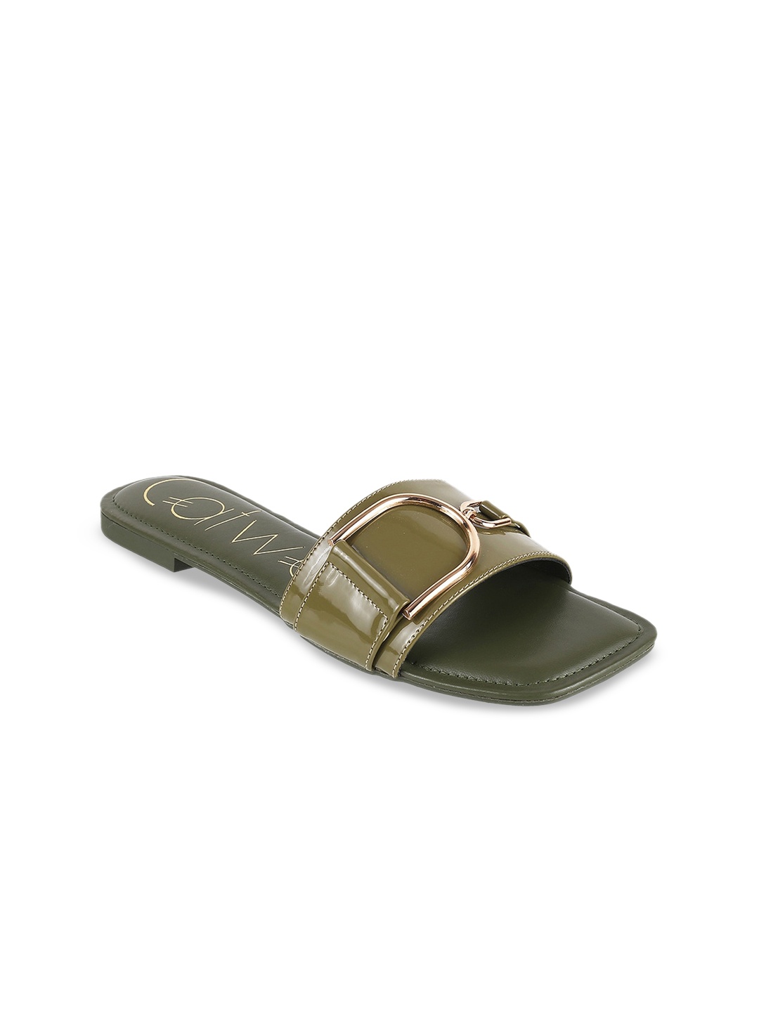 

Catwalk Embellished Open Toe Flats, Olive