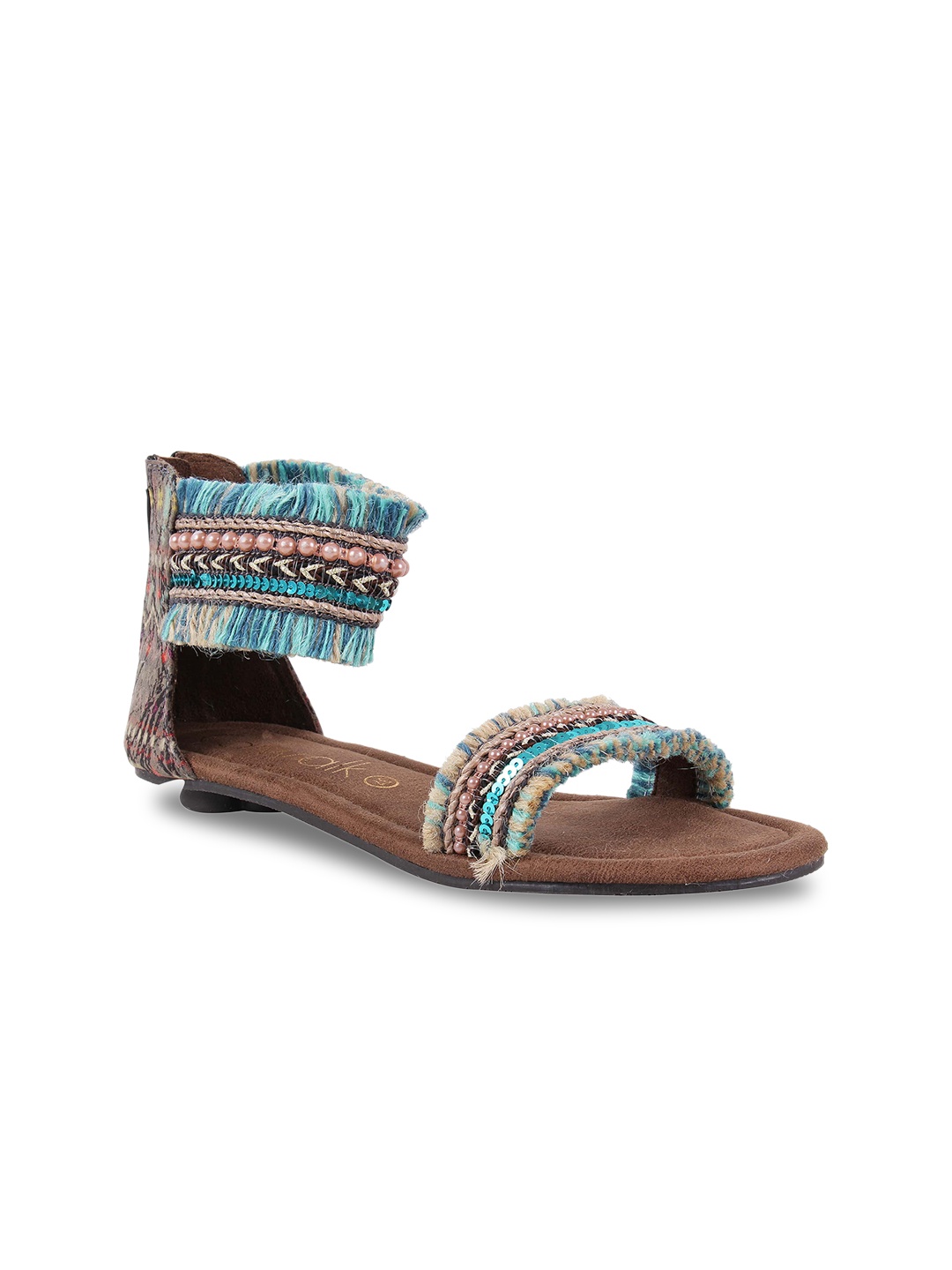 

Catwalk Embellished Open Toe Flats, Blue