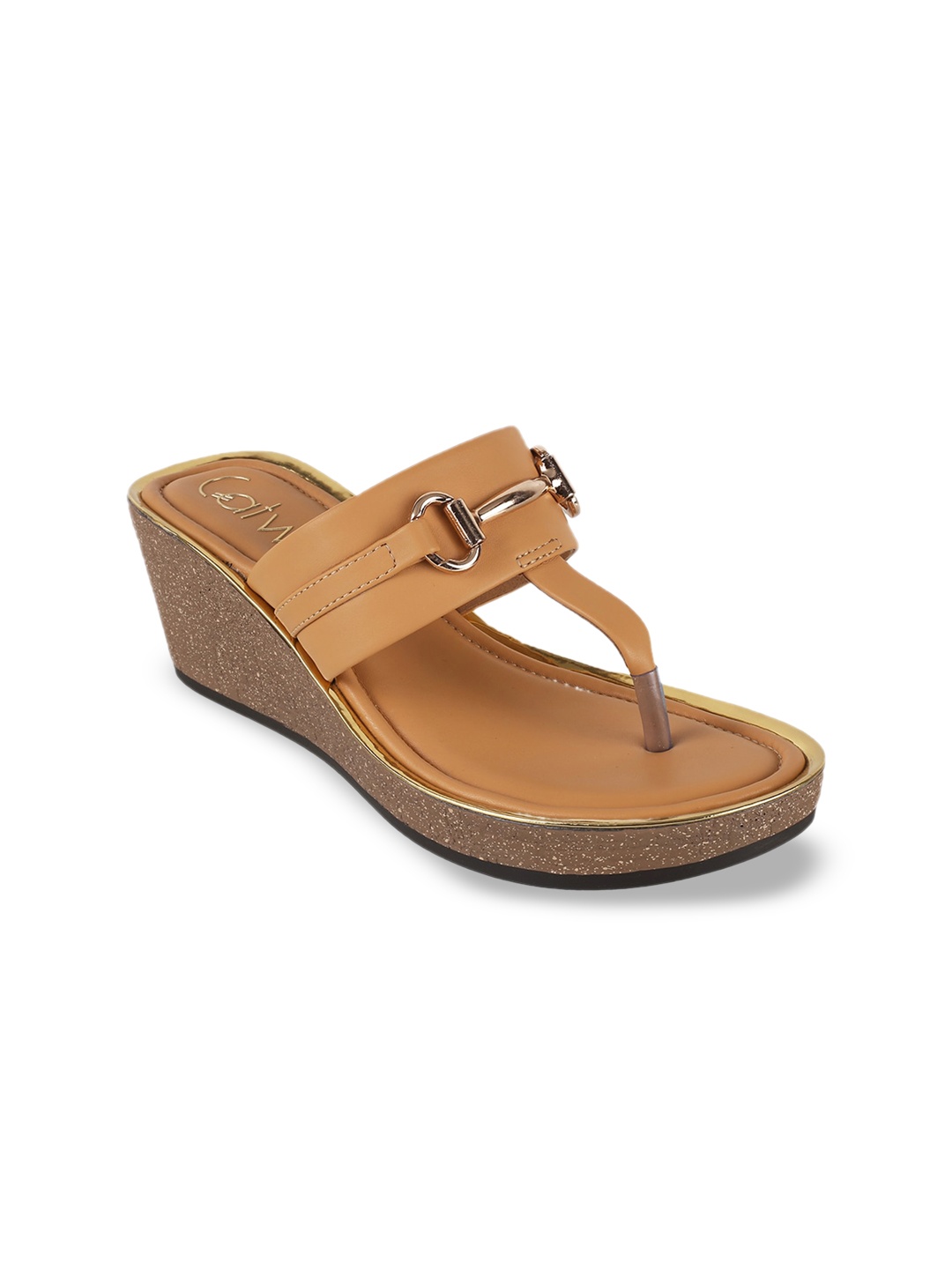 

Catwalk Open T Strap Wedges, Tan