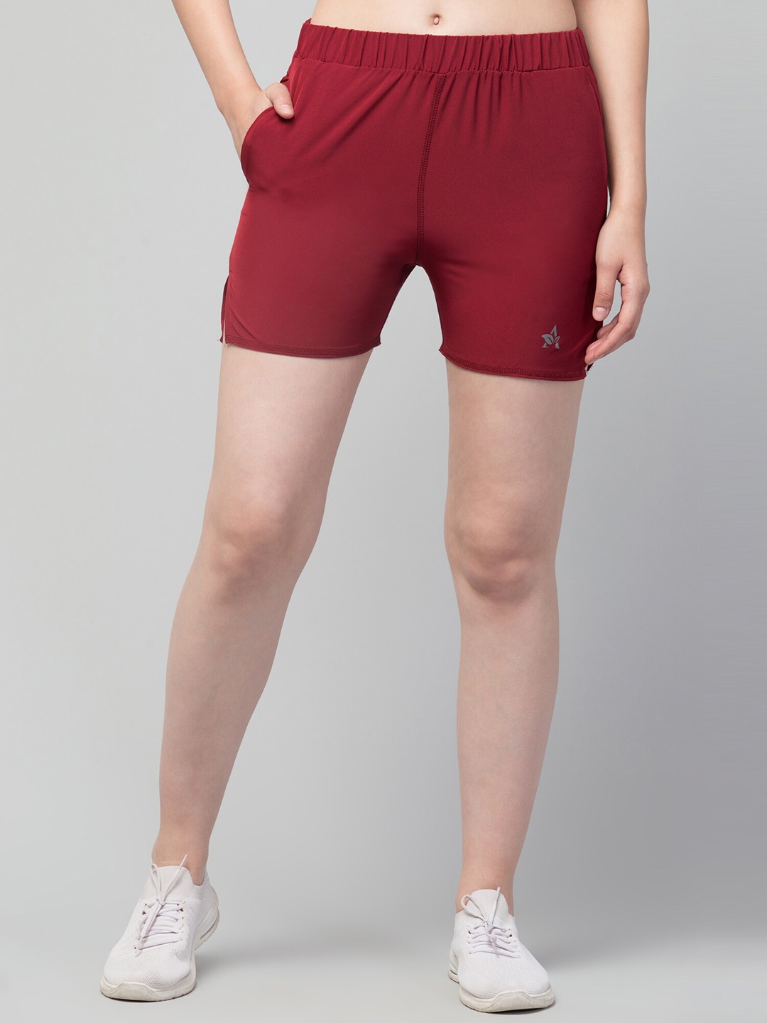 

Lebami Women Training & Gym Sports Shorts with E-Dry Technology, Maroon