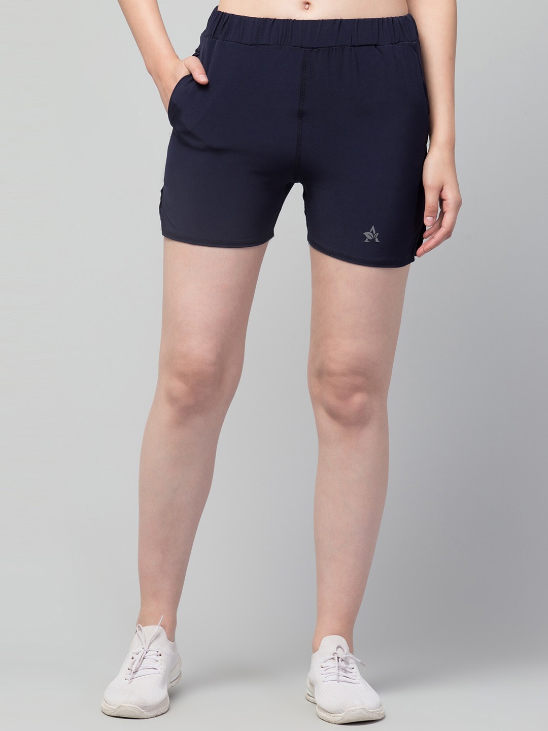 

Apraa & Parma Women Mid Rise Sports Shorts, Navy blue