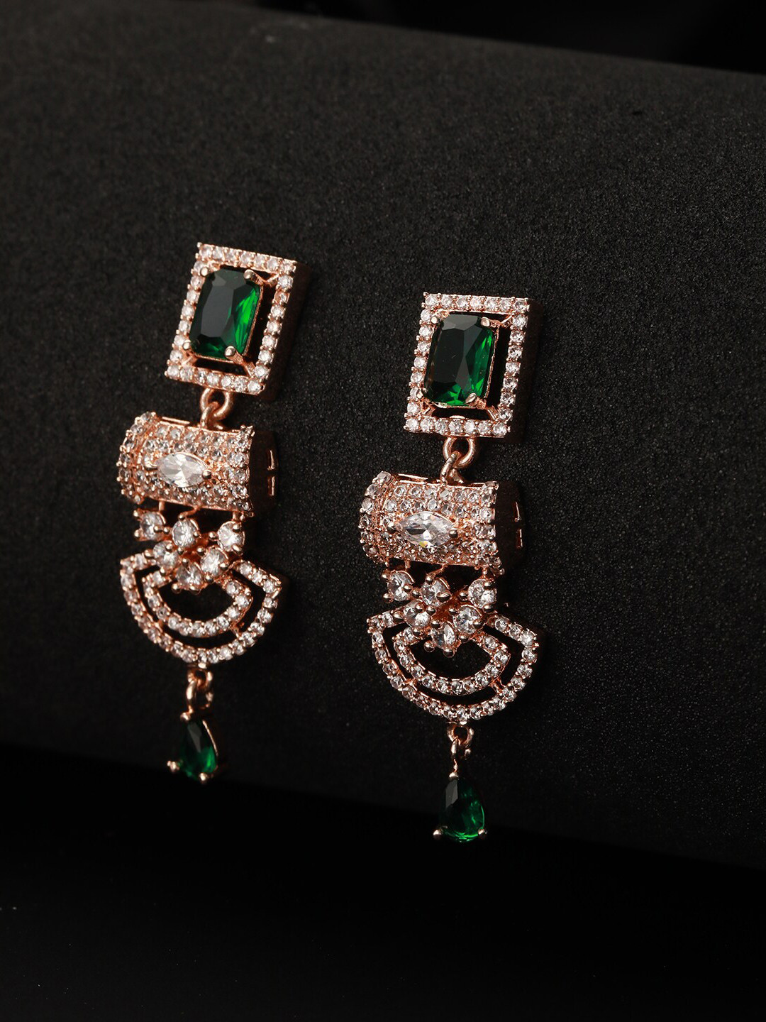 

Jazz and Sizzle Rose Gold-Plated Contemporary Drop Earrings