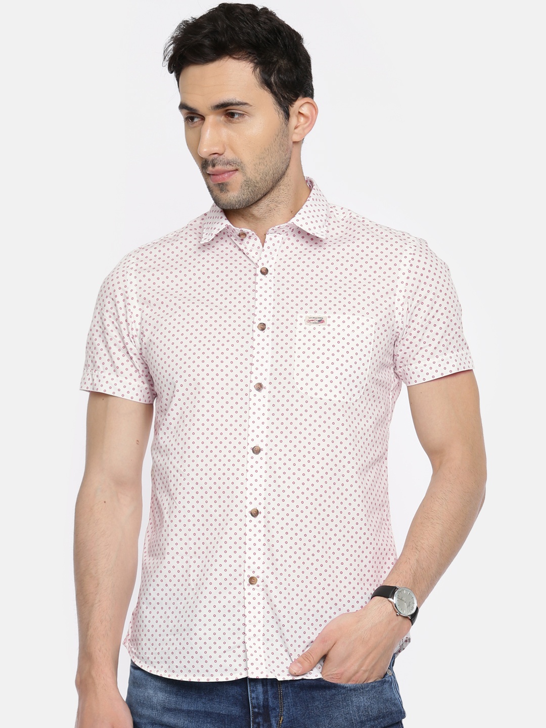 

U.S. Polo Assn. Denim Co. Men Off-White Printed Casual Shirt