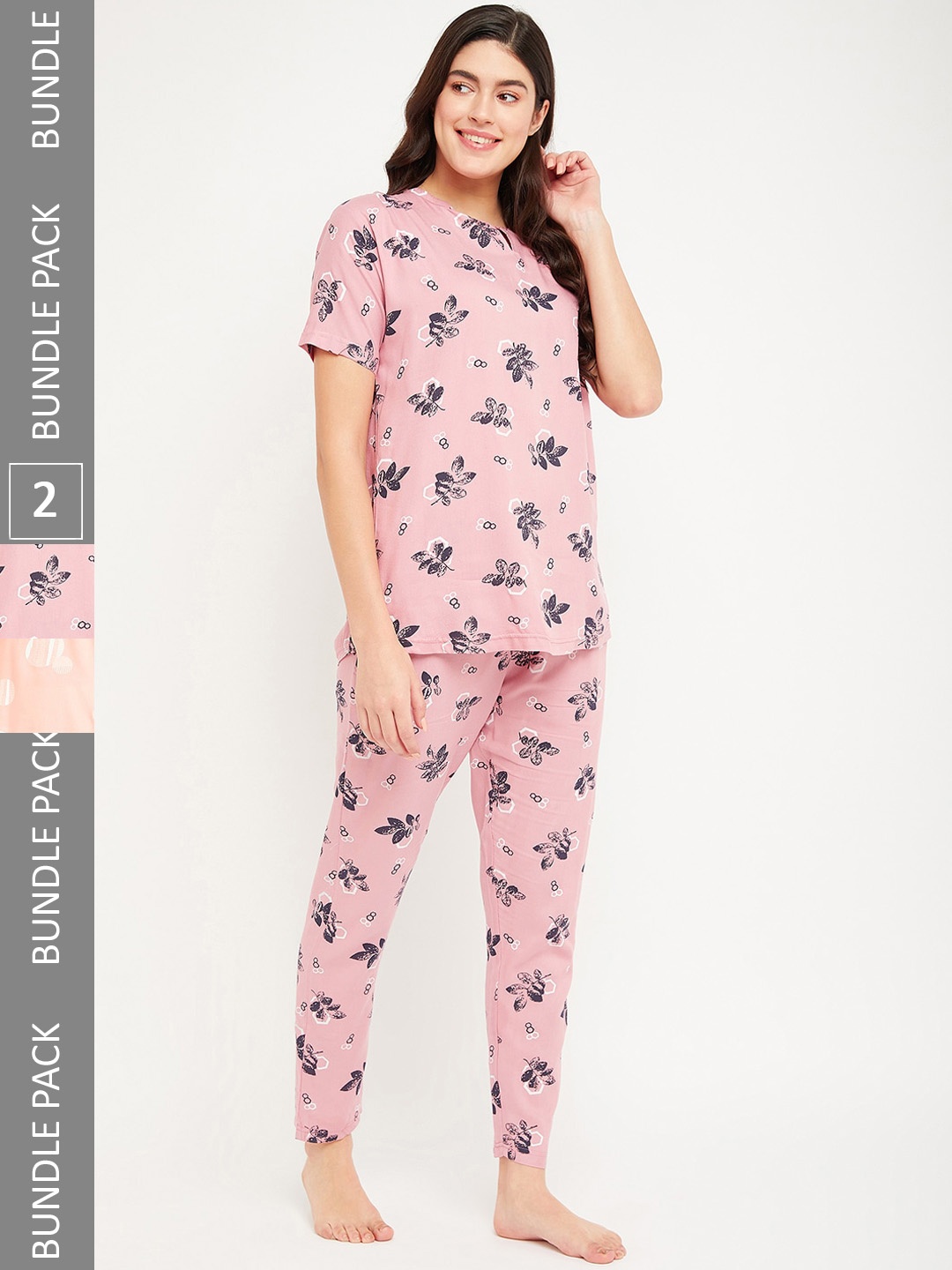 

FirstKrush Pack Of 2 Printed Cotton Night suit, Pink