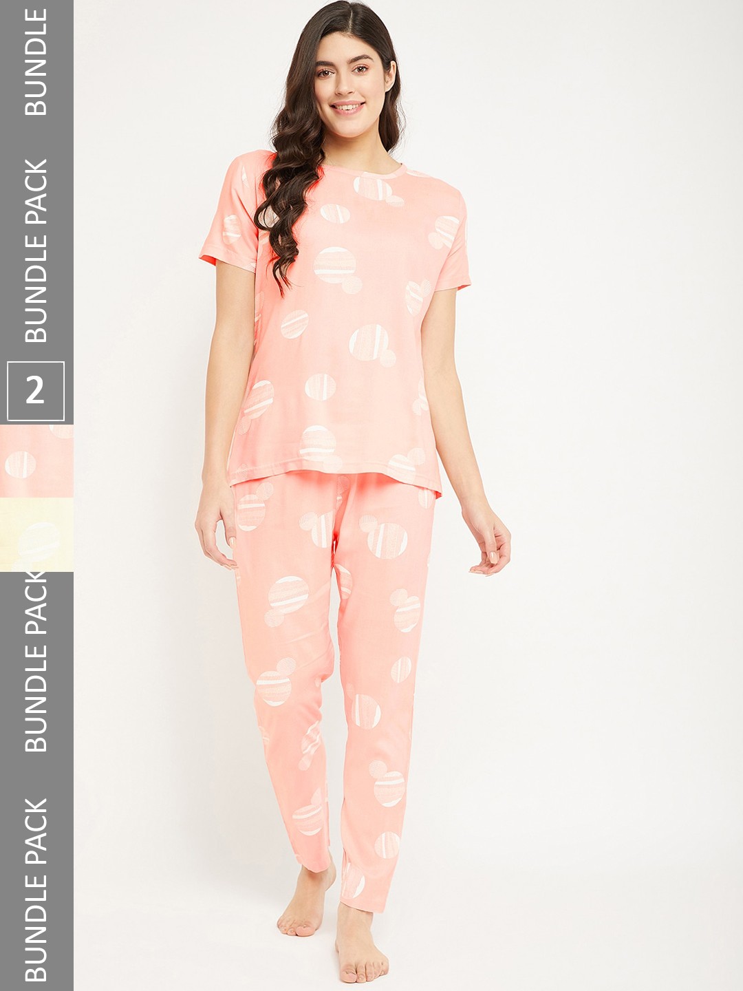 

FirstKrush Pack Of 2 Printed Pure Cotton Night Suit, Beige