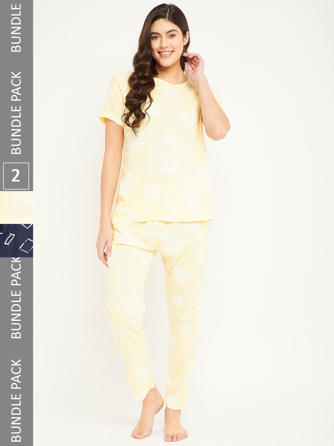 

FirstKrush Pack Of 2 Printed Pure Cotton Night suit, Yellow