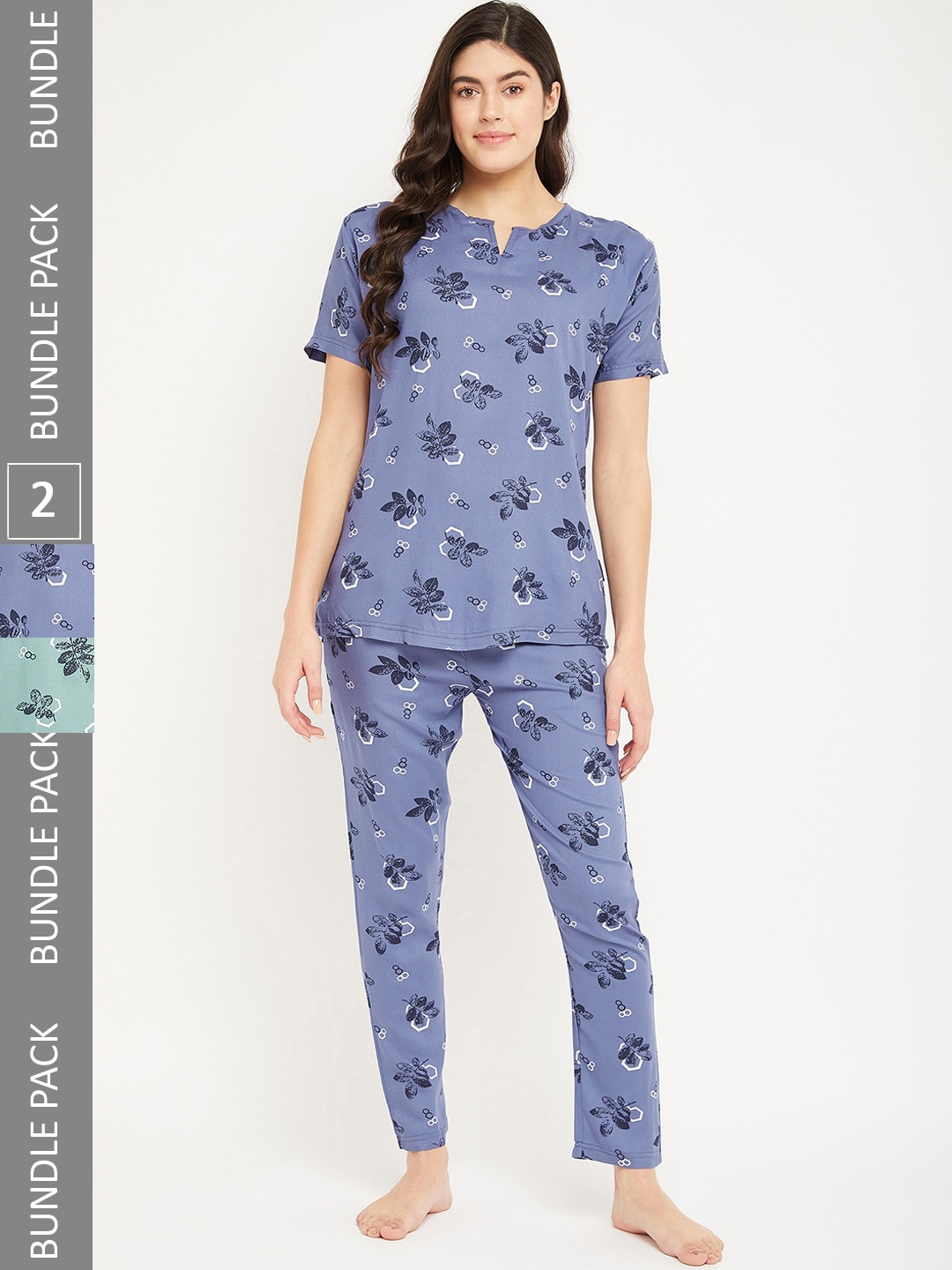 

FirstKrush Pack Of 2 Printed Pure Cotton Night suit, Blue
