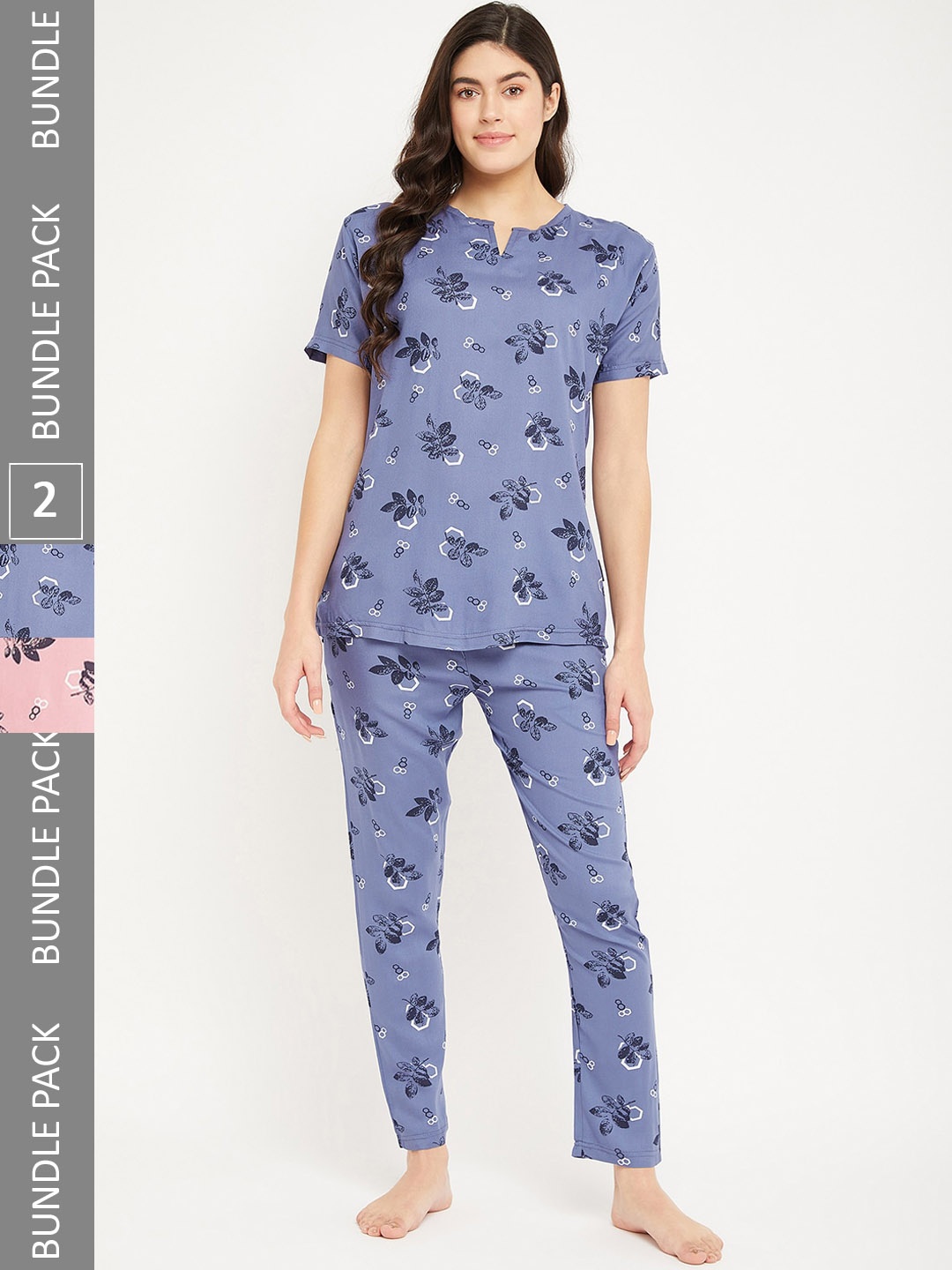 

FirstKrush Pack Of 2 Printed Pure Cotton Night suit, Blue