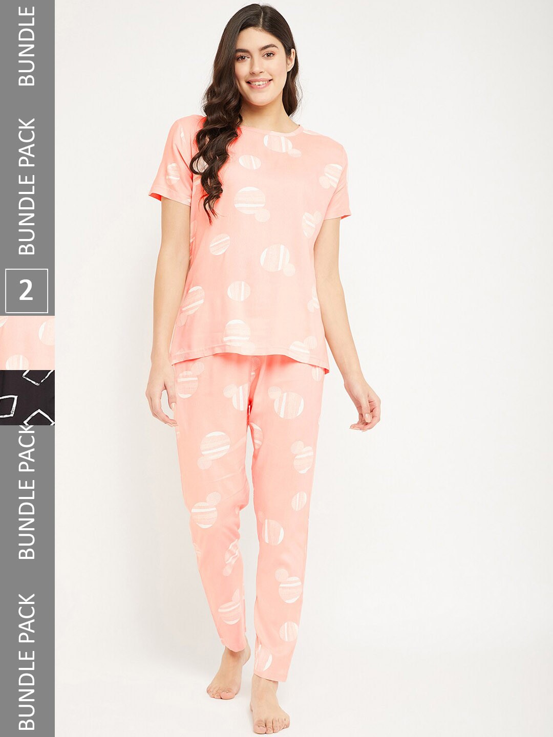 

FirstKrush Pack Of 2 Printed Pure Cotton Night suit, Peach