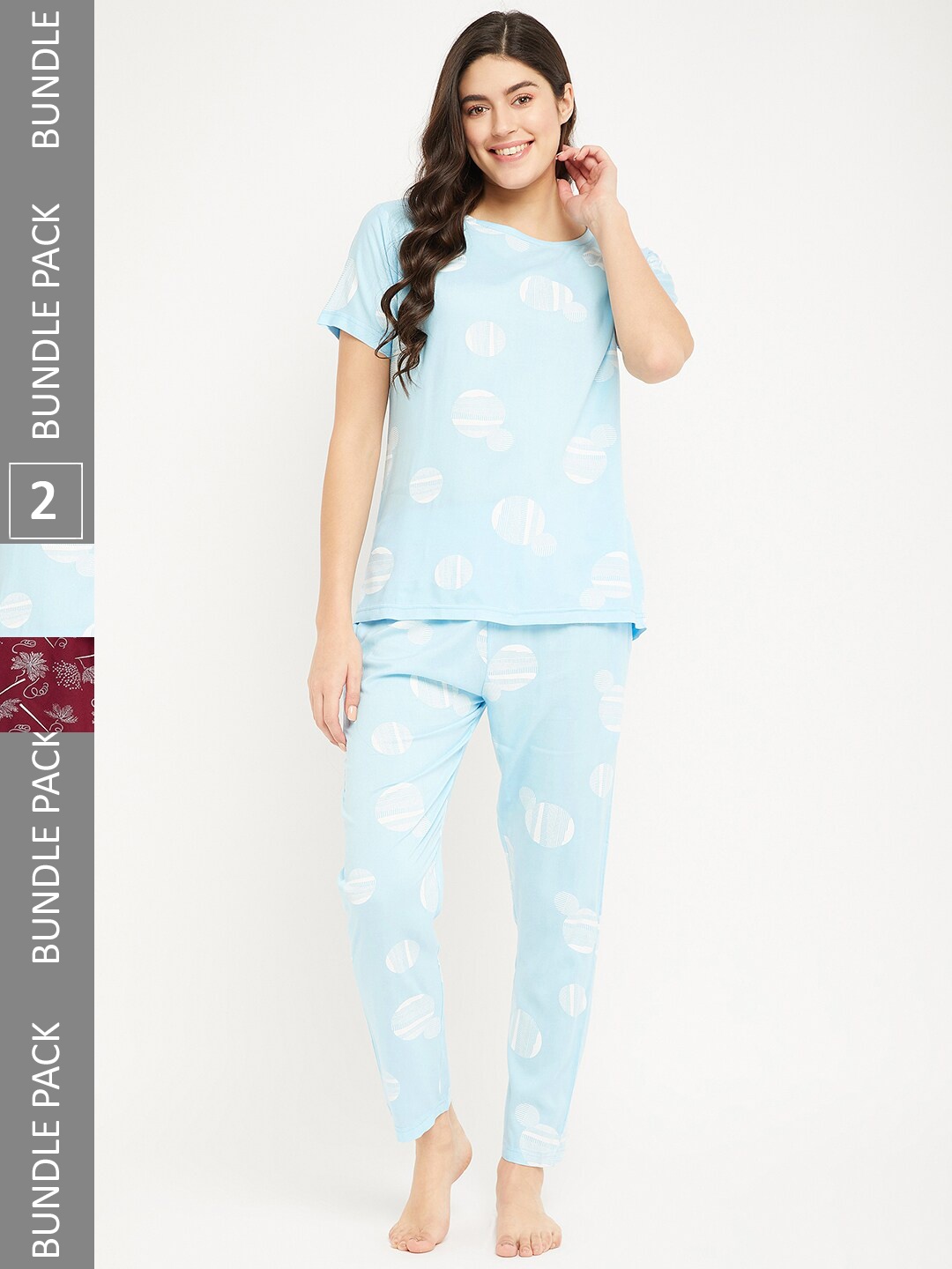 

FirstKrush Pack Of 2 Printed Pure Cotton Night Suit, Blue