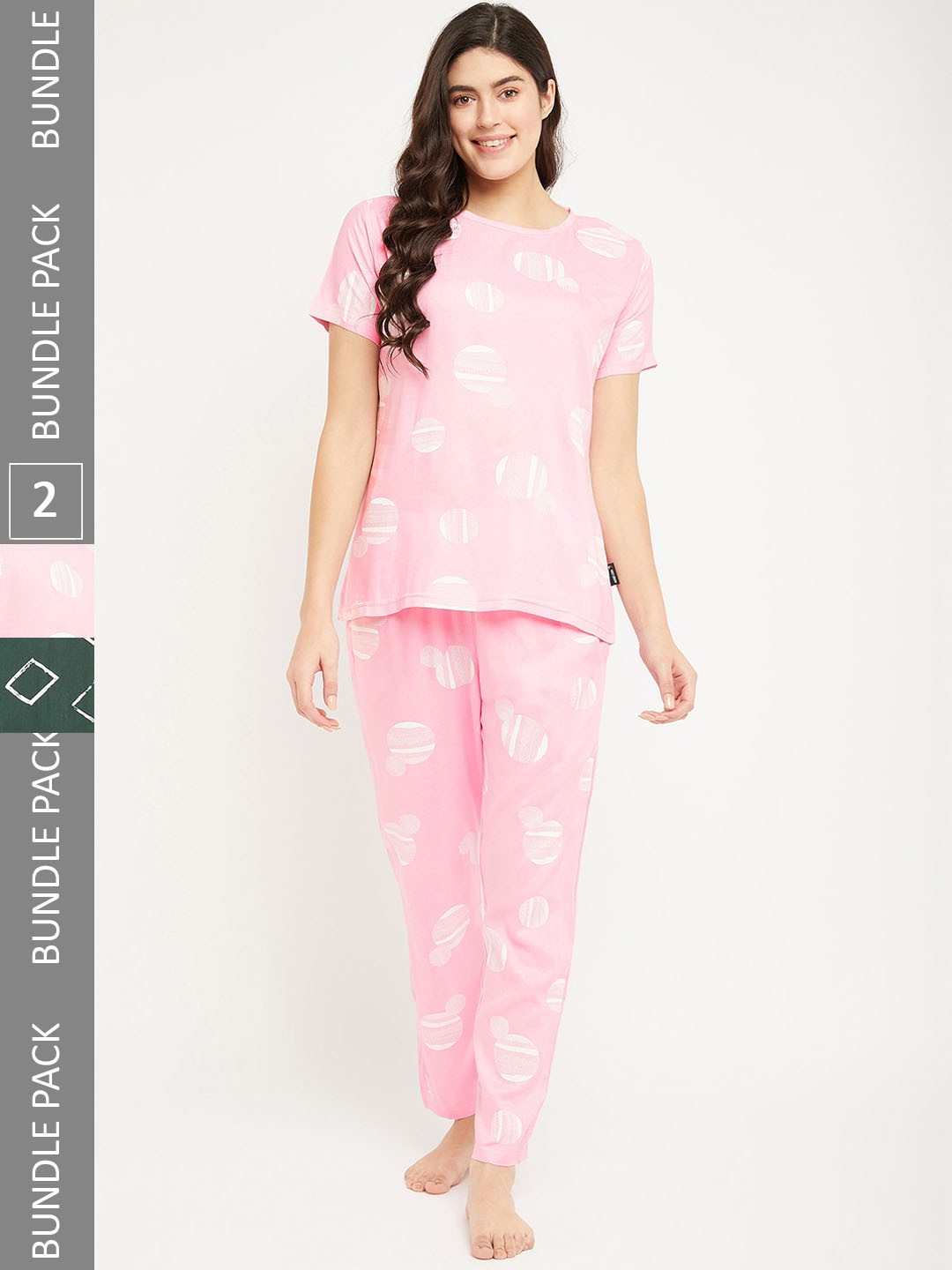 

FirstKrush Pack Of 2 Printed Pure Cotton Night Suit, Pink