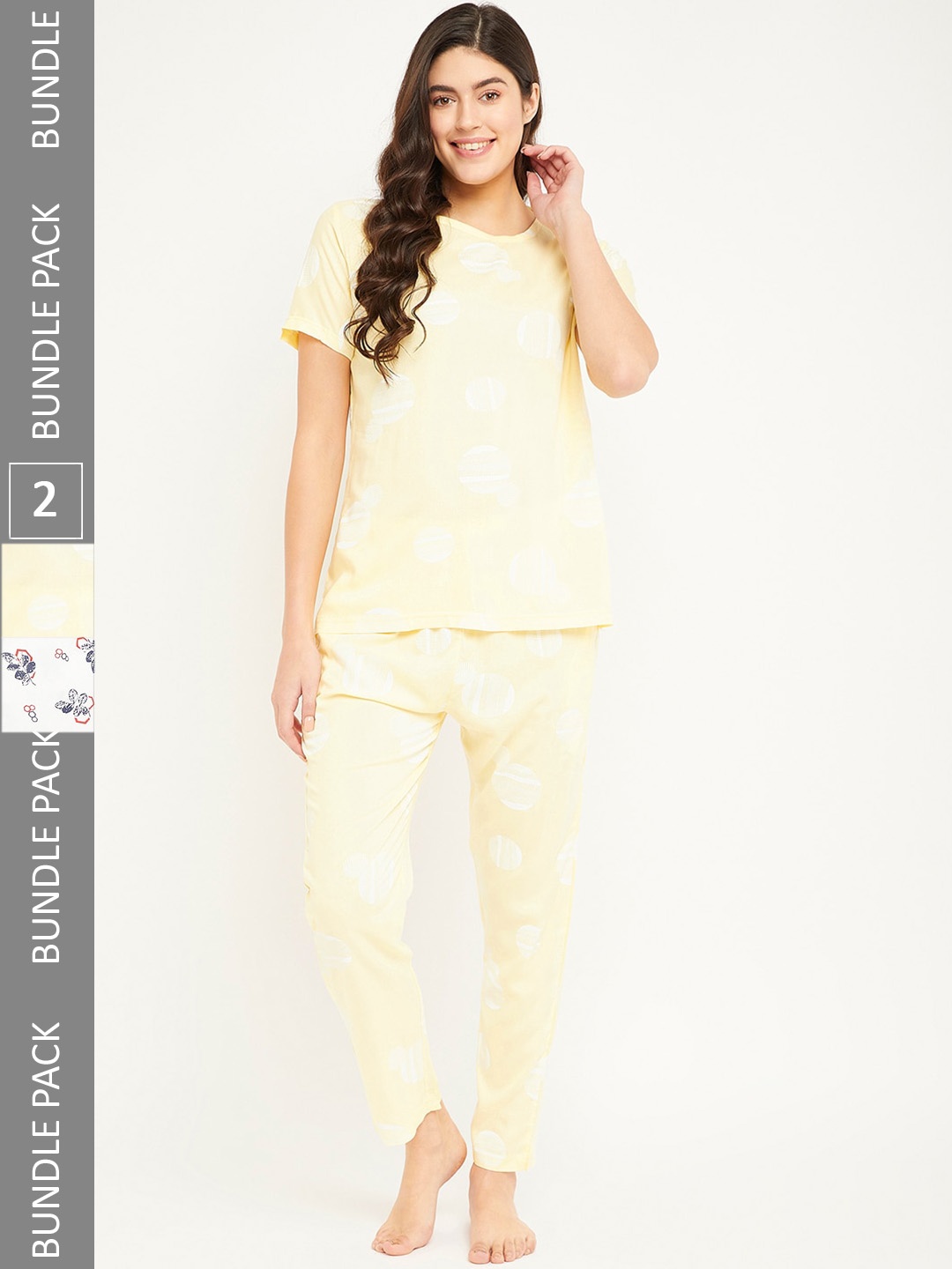 

FirstKrush Pack Of 2 Printed Pure Cotton Night Suit, Yellow