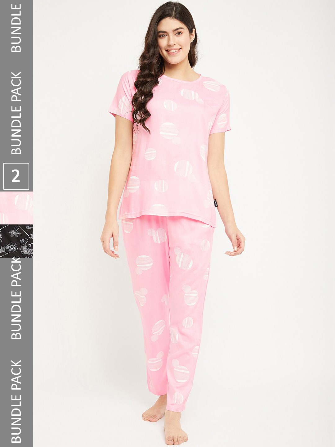

FirstKrush Pack Of 2 Printed Pure Cotton Night Suit, Pink