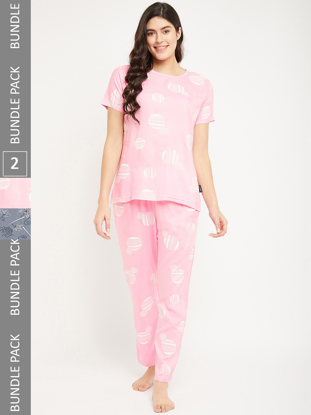 

FirstKrush Pack Of 2 Printed Pure Cotton Night Suit, Pink