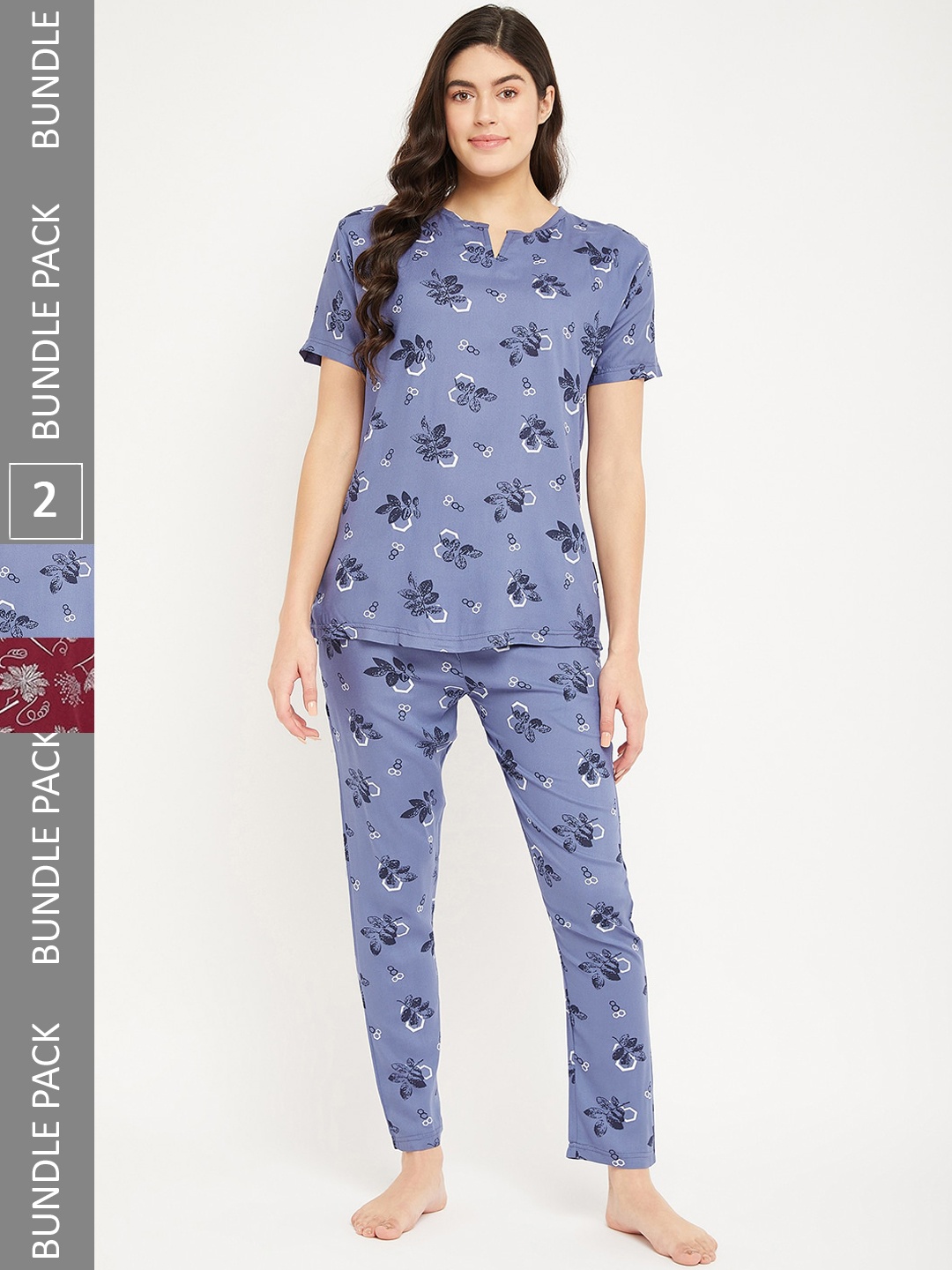 

FirstKrush Pack Of 2 Printed Pure Cotton Night Suit, Blue