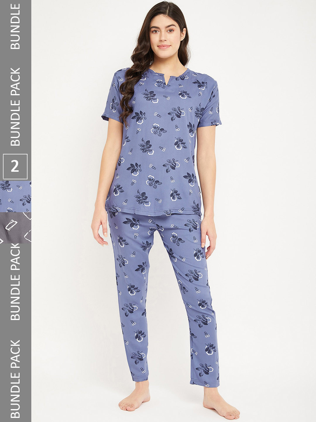 

FirstKrush Pack Of 2 Printed Pure Cotton Night suit, Blue