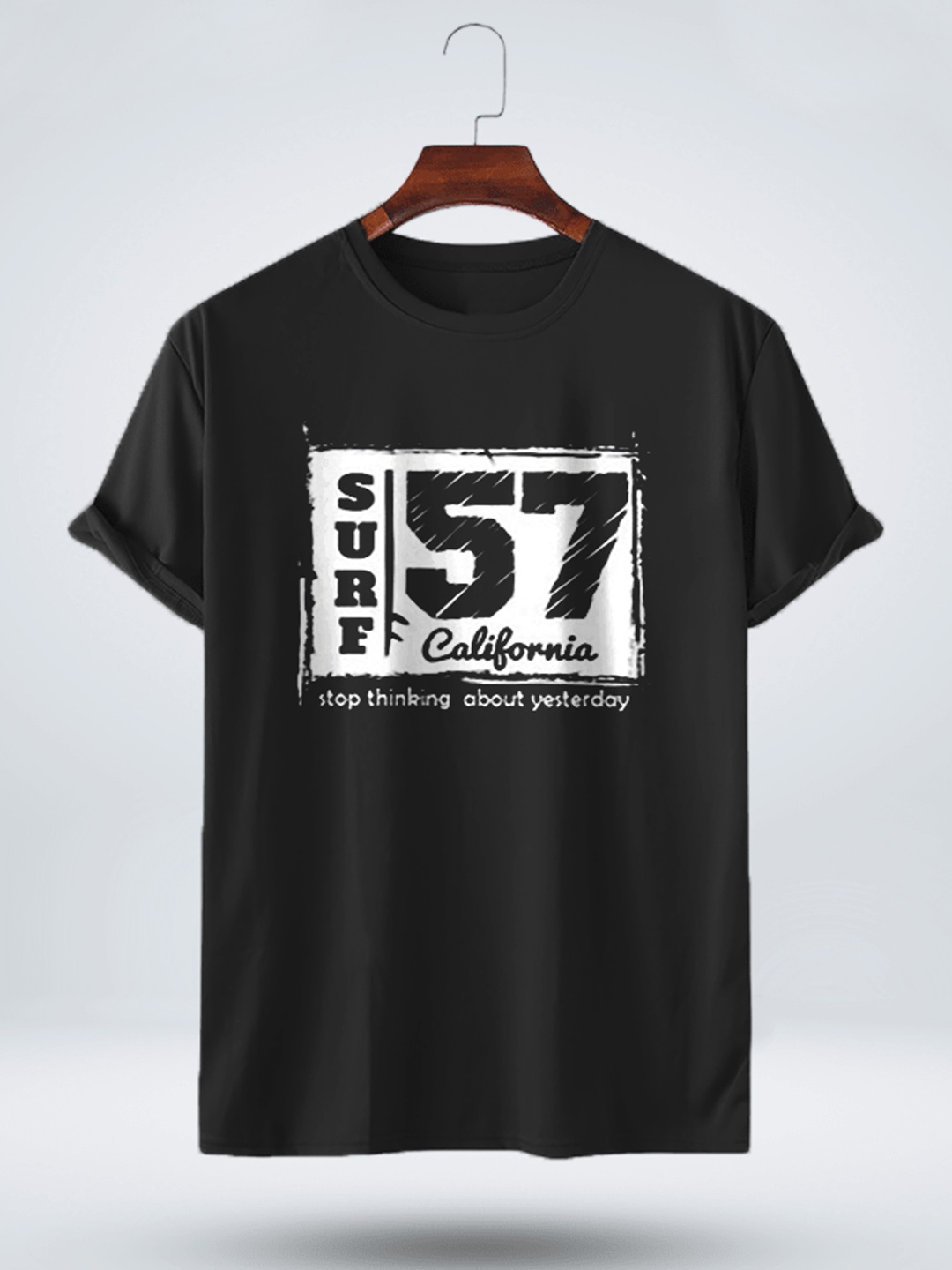

Try This Typography Printed Cotton T-shirt, Black