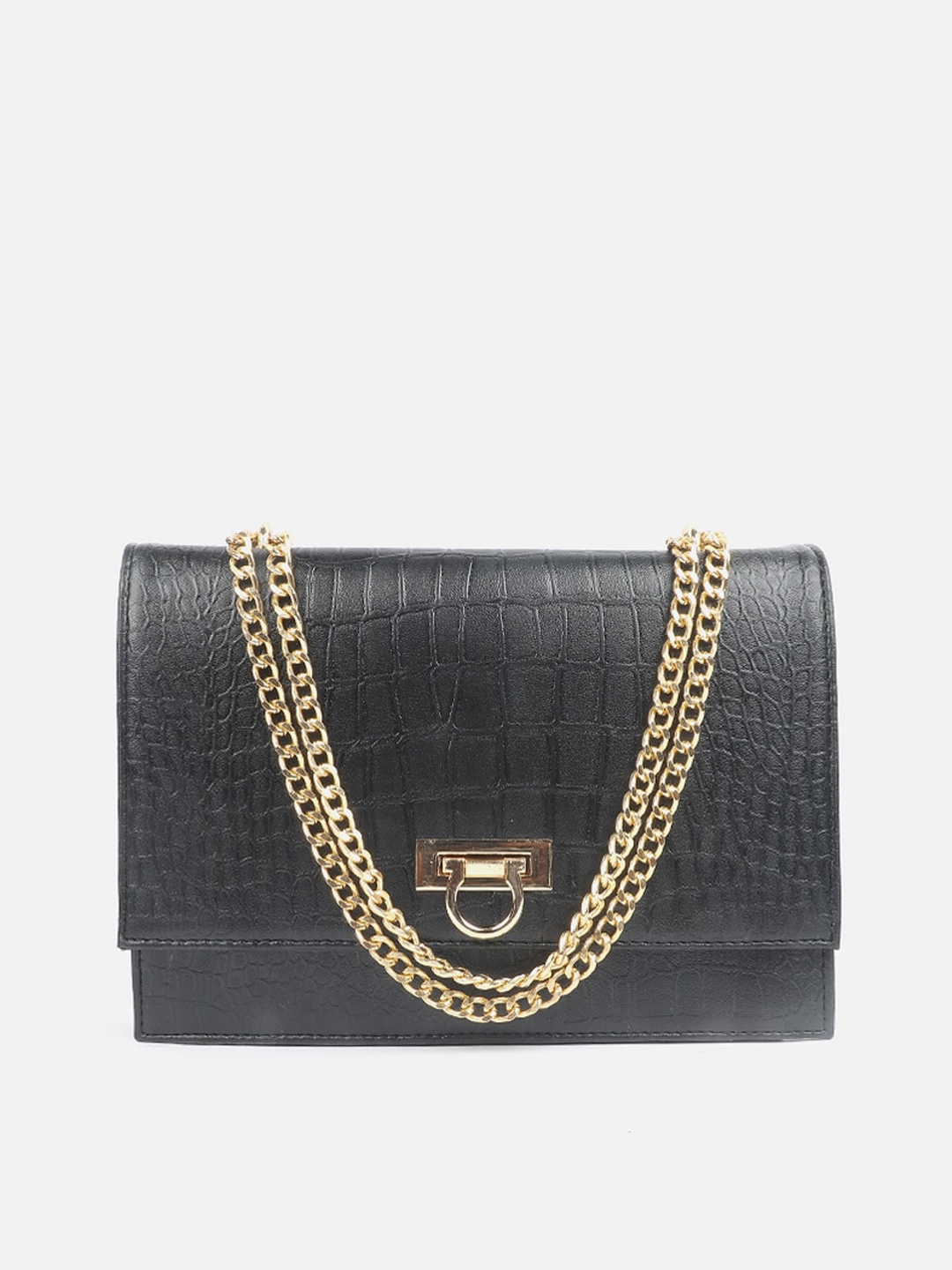 

Carlton London Textured Structured Sling Bag, Black