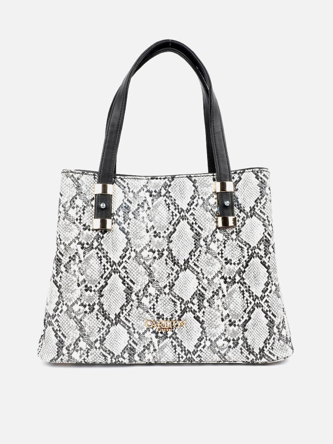 Carlton London Textured Structured Handheld Bag, Grey