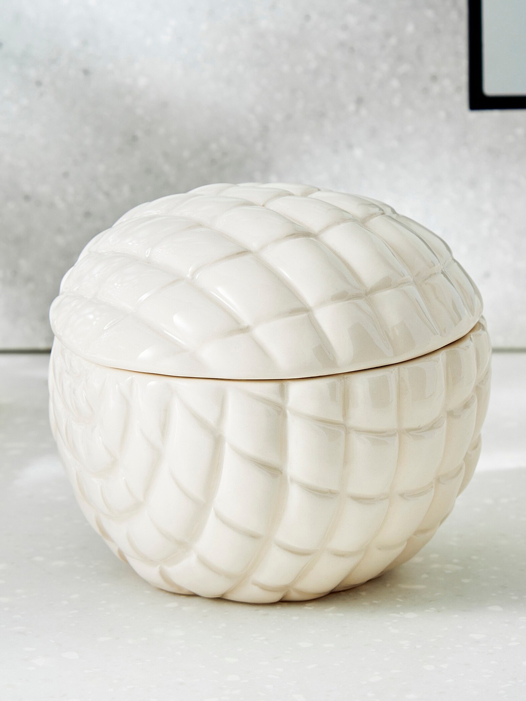

Home Centre Nova Santorini White Shell Textured Ceramic Organiser