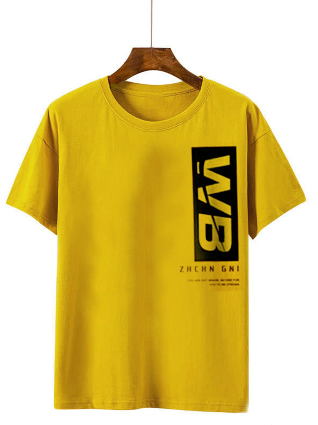

Try This Typography Printed Cotton T-shirt, Yellow