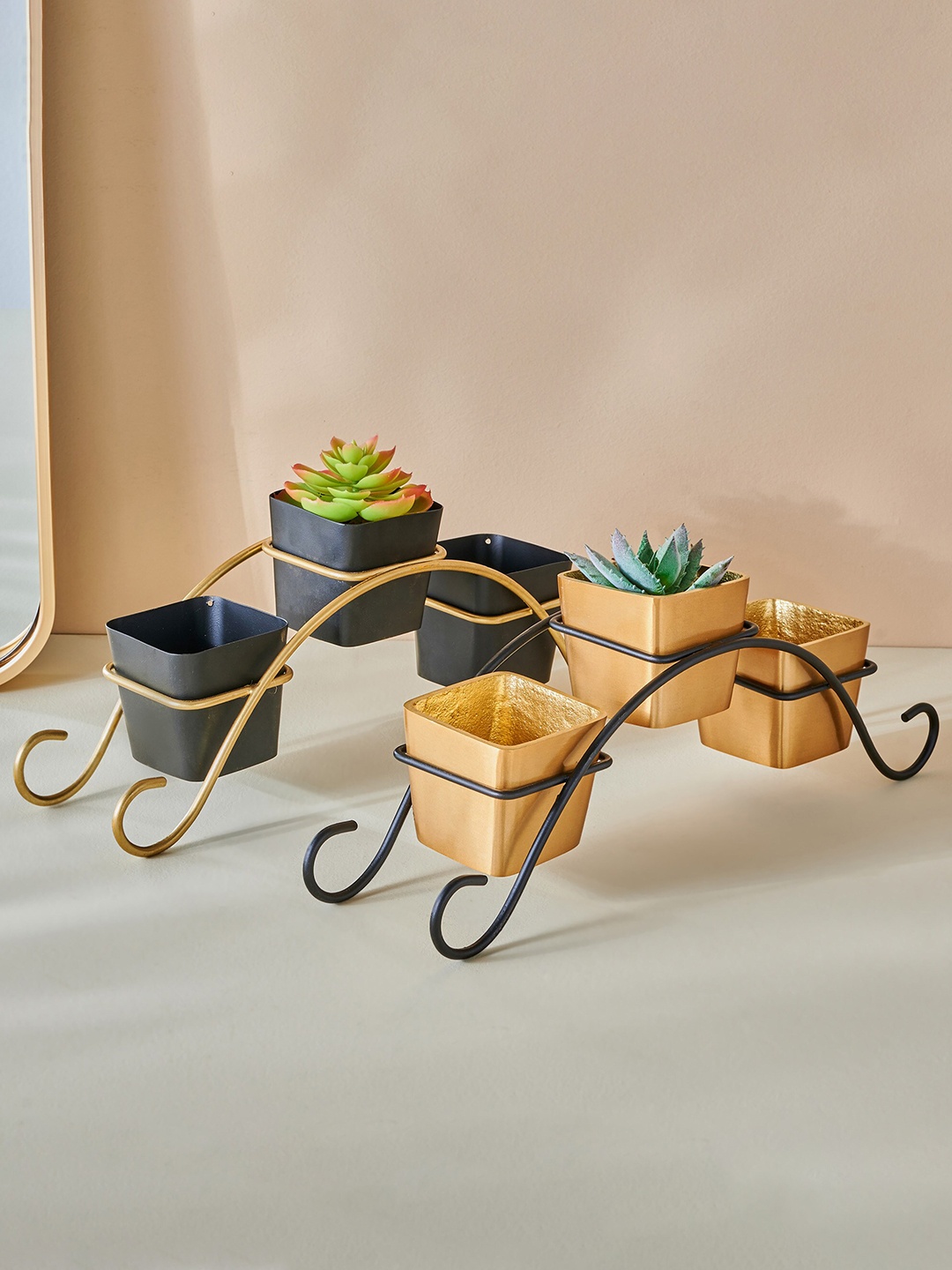 

Home Centre Gloria Black & Yellow Planter With Stand
