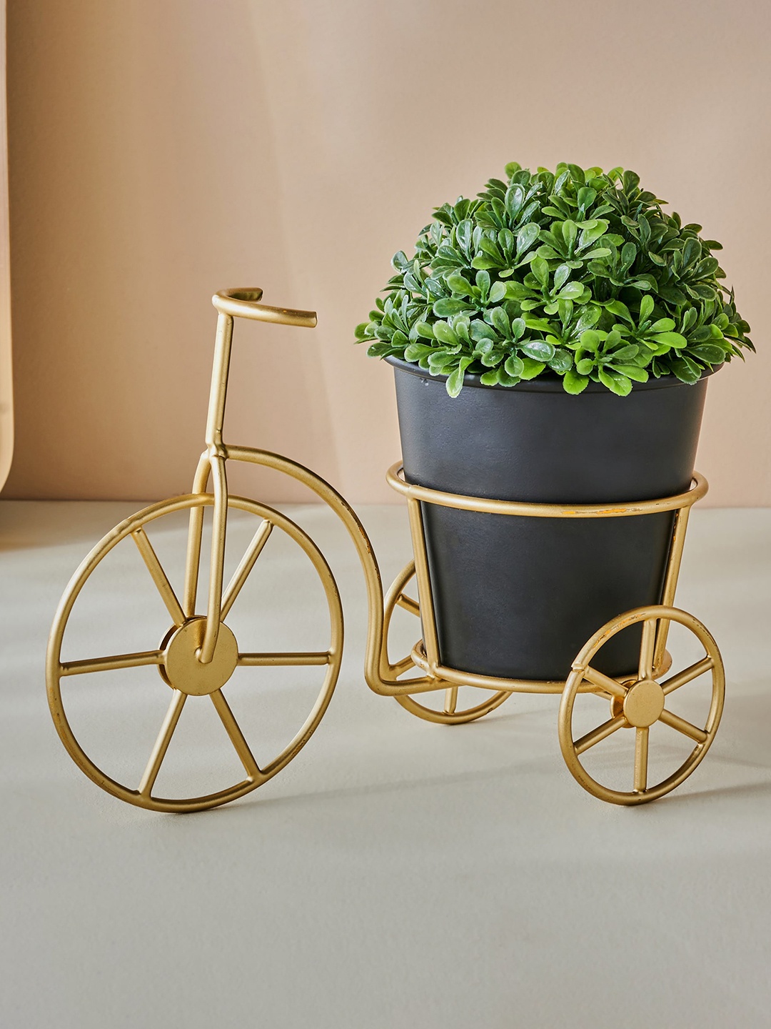 

Home Centre Gloria Golden & Black Aluminium Tricycle Planter, Gold