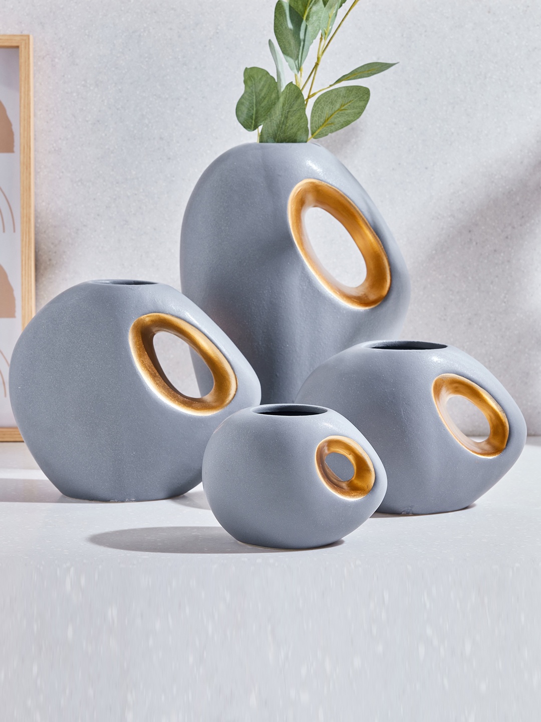 

Home Centre Marshmallow Grey Ceramic Planter