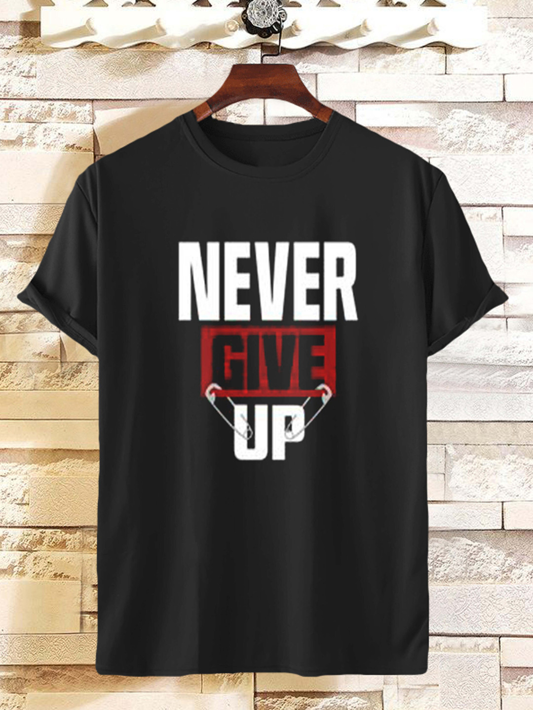 

Try This Typography Printed Cotton T-shirt, Black