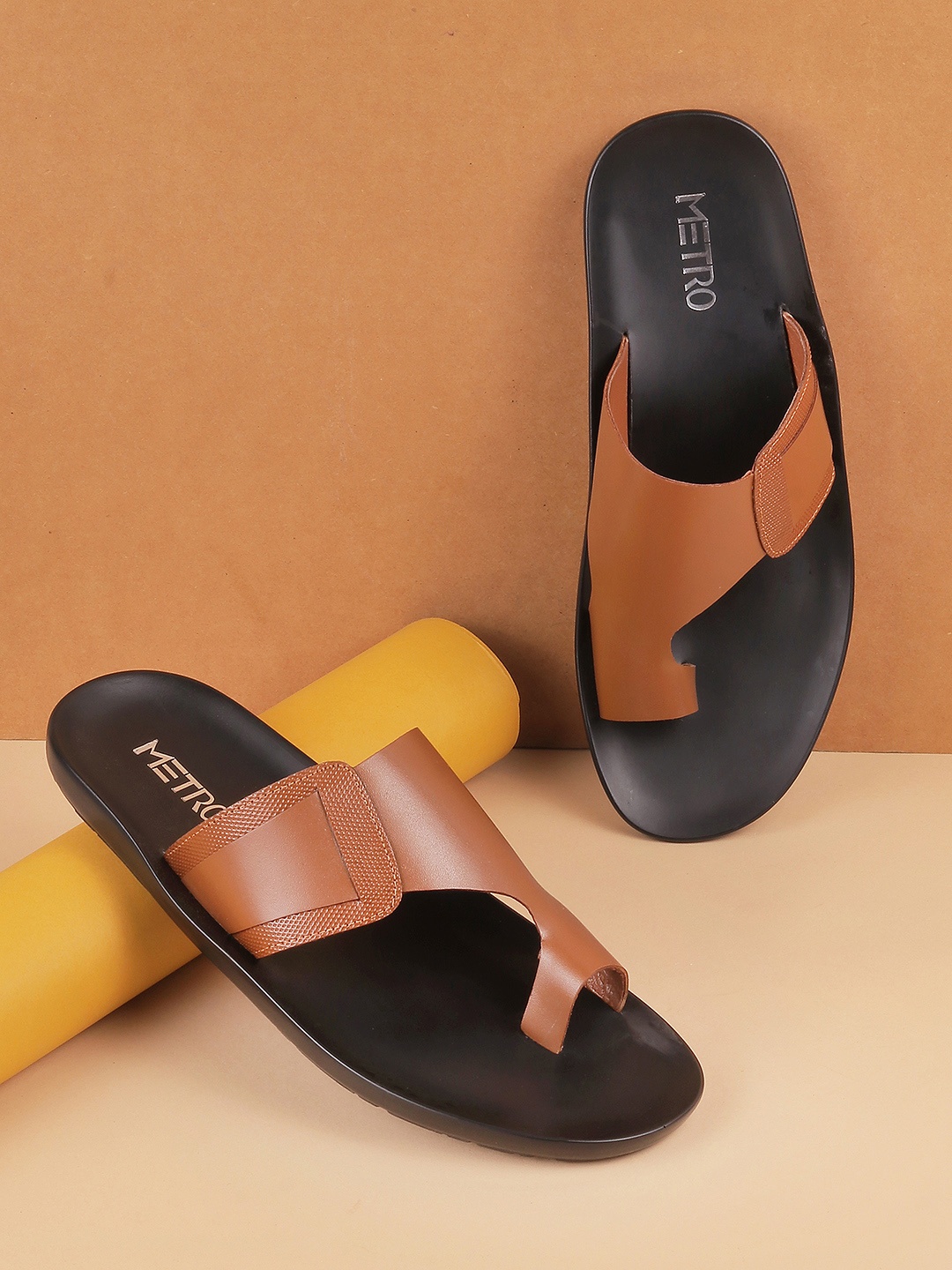 

Metro Men Open One Toe Comfort Sandals, Tan