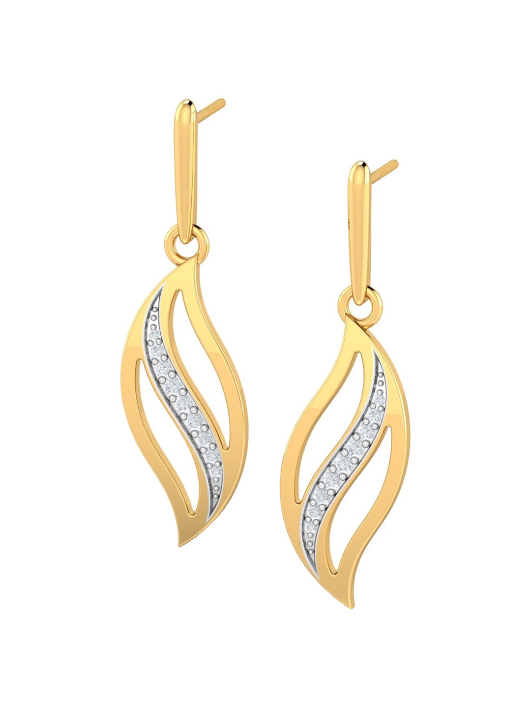 

KUBERBOX Flavia 18KT Gold Diamond-Studded Earrings-2.81gm