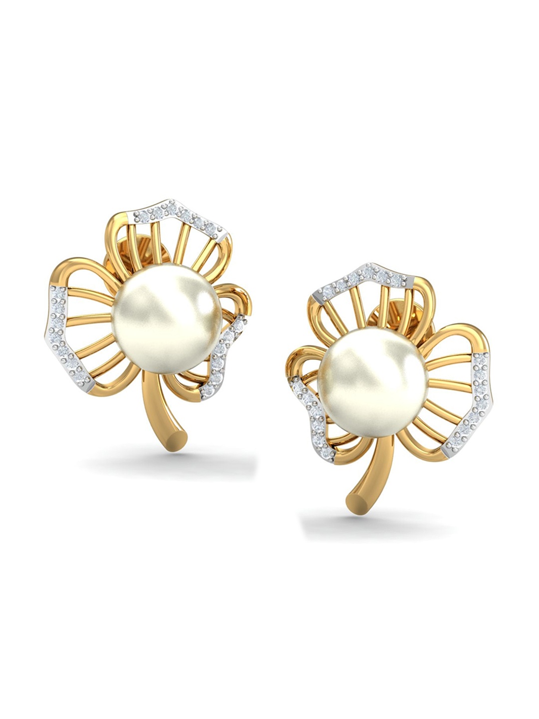 

KUBERBOX 18K Gold Diamond-Studded Earrings - 3.26g