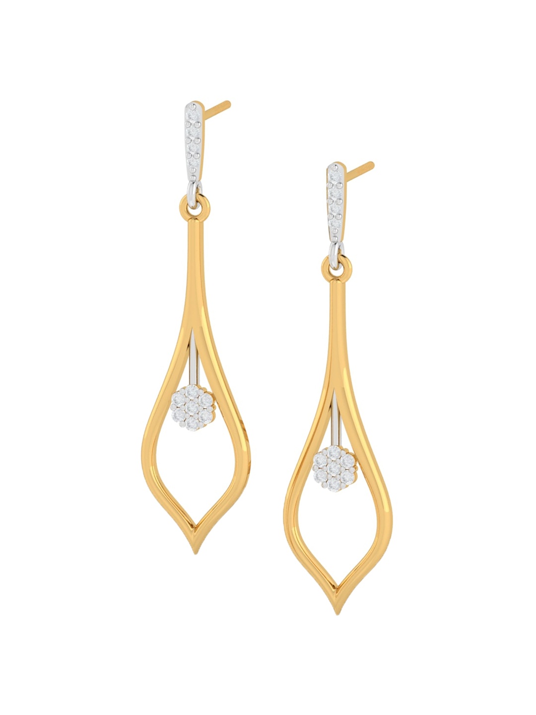 

KUBERBOX 18KT Gold Diamond-Studded Earrings-2.4gm
