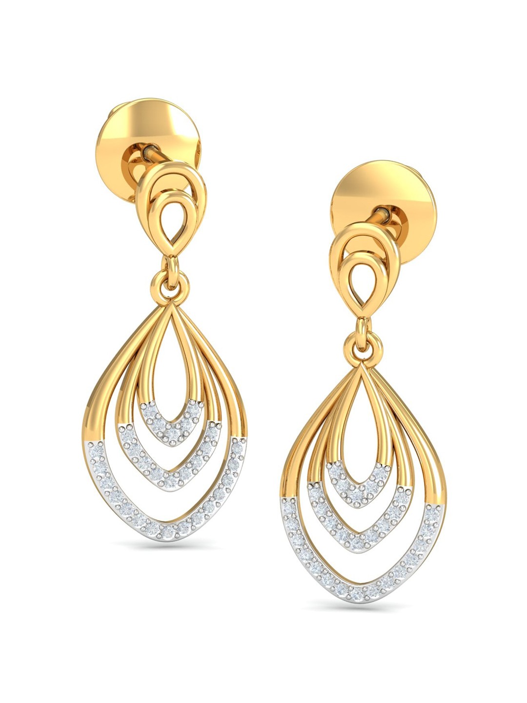 

KUBERBOX Carla Cocktail 18KT Gold Diamond-Studded Earrings-2.33gm