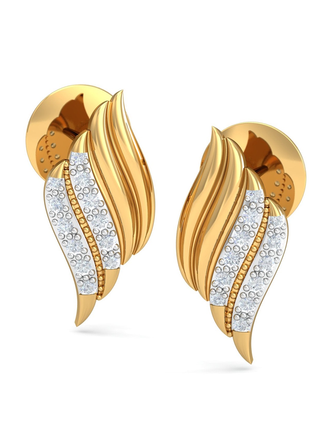 

KUBERBOX 18KT Gold Diamond-Studded Stud Earrings- 2.84 gm