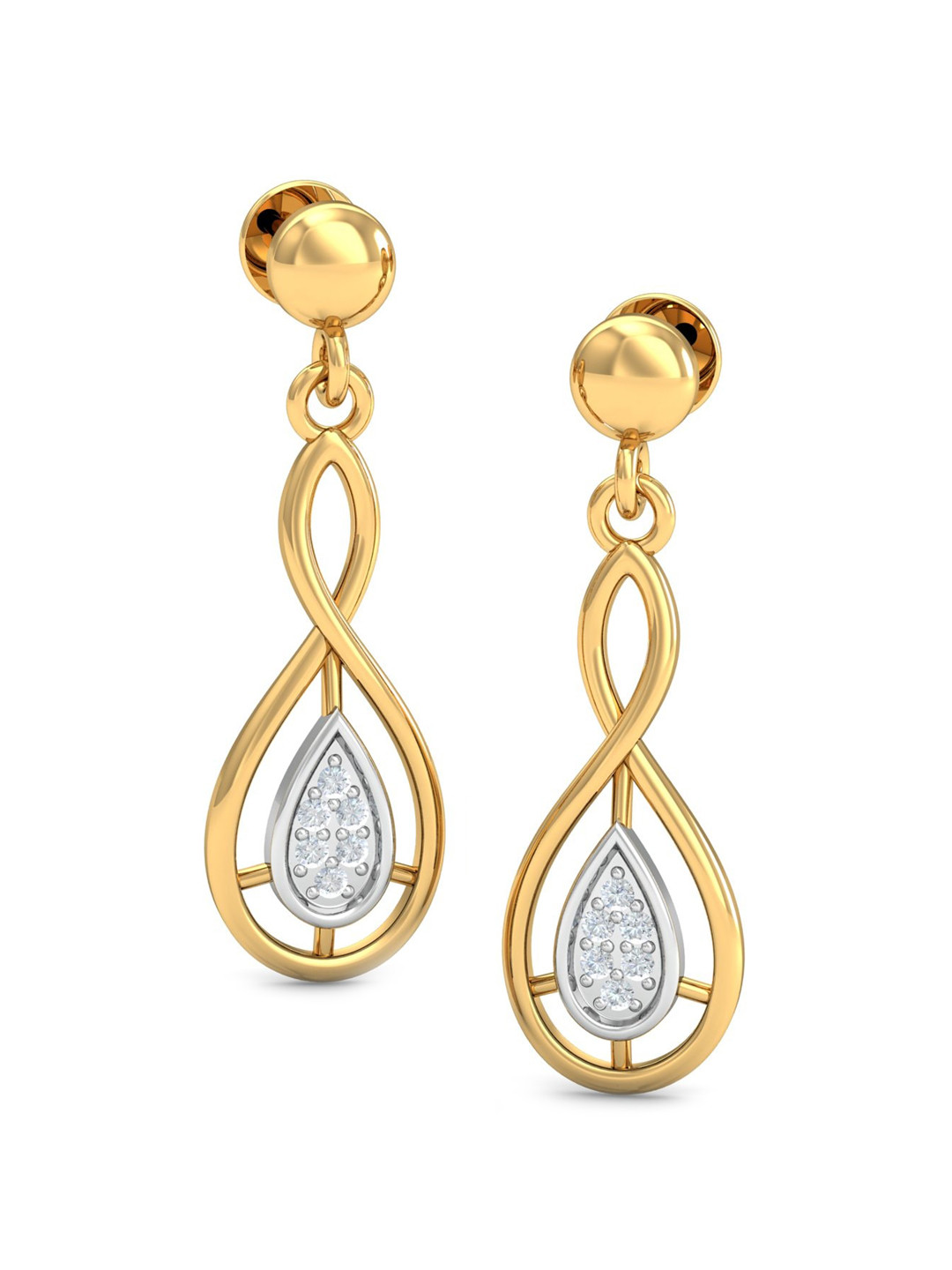 

KUBERBOX Kiera 18KT Gold Diamond-Studded Earrings-3.08gm