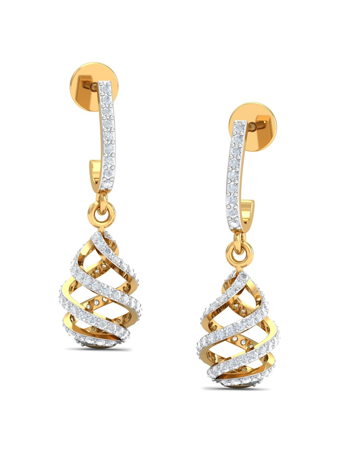 

KUBERBOX 18KT Gold Diamond-Studded Earrings-2.82gm