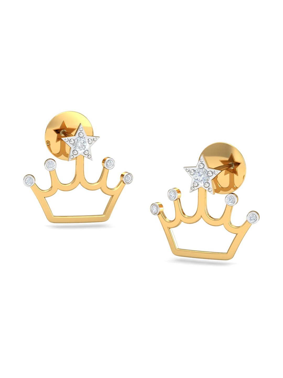 

KUBERBOX Leonoe 18KT Gold Diamond Studded Earrings - 2.26 g