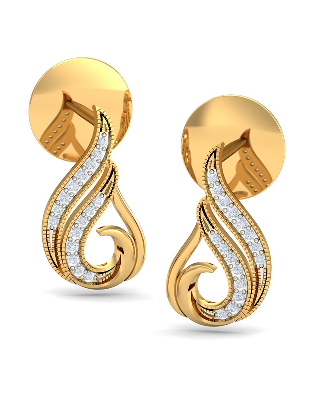 

KUBERBOX Atia 18KT Gold Diamond-Studded Earrings-1.98gm