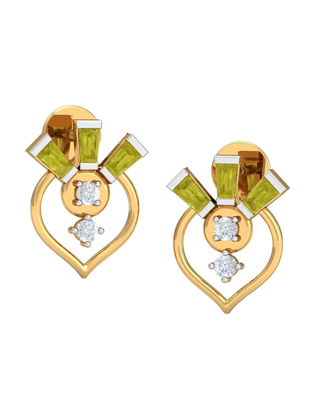 

KUBERBOX 18KT Gold Diamond Ginnie Fancy Stud Earrings- 2.02 gm